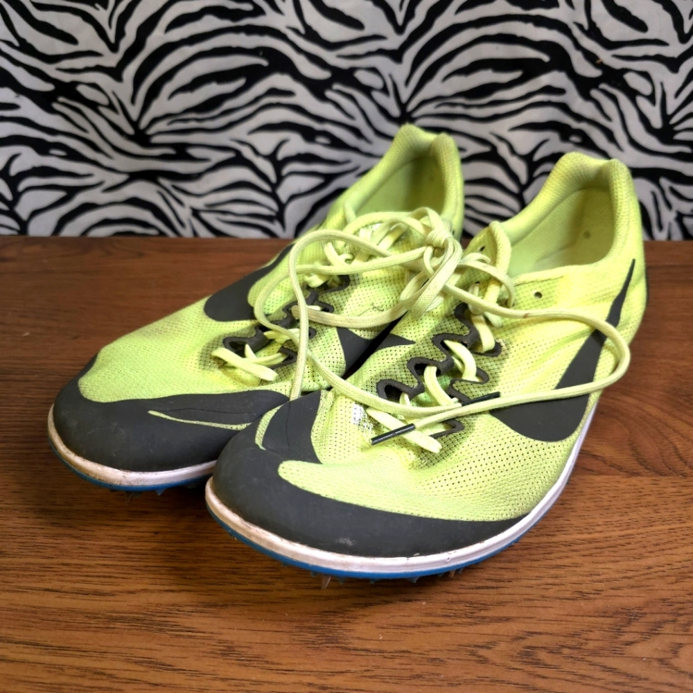 AUCN 0423 Thrifted Mens Sz. 10 Lime Green Nike Track Spikes Shoes GWOSLOO.90
